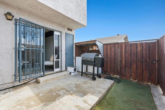 view of patio / terrace featuring grilling area