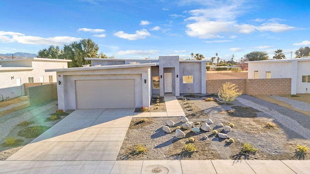 contemporary home with a garage