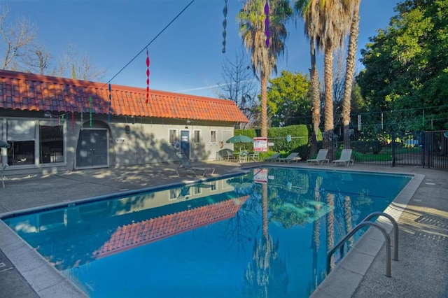 view of pool featuring a patio