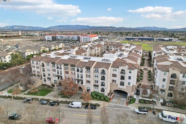 bird's eye view featuring a mountain view