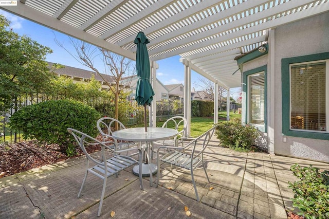 view of patio / terrace with a pergola