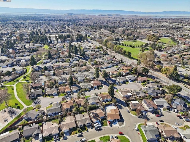 bird's eye view with a mountain view