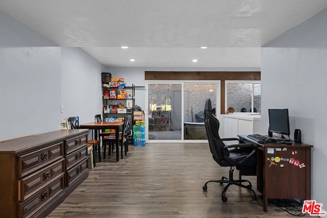 office area featuring wood-type flooring