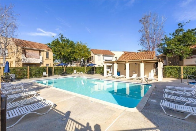 view of pool with a patio area