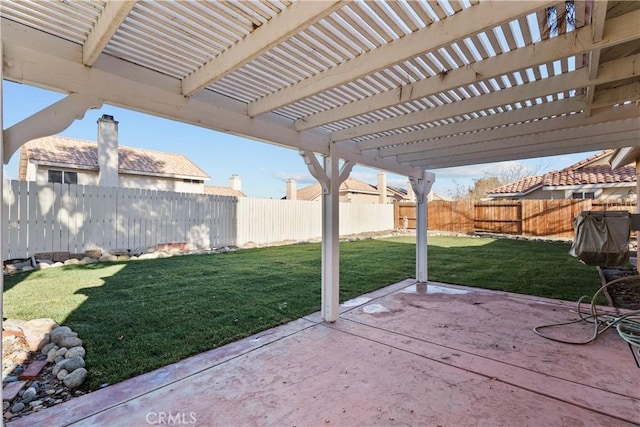 view of patio with a pergola