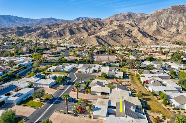 bird's eye view with a mountain view