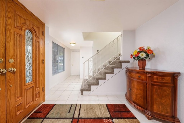 view of tiled foyer