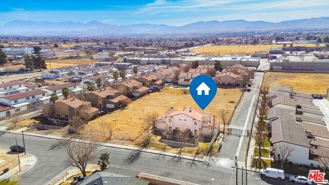 aerial view with a mountain view