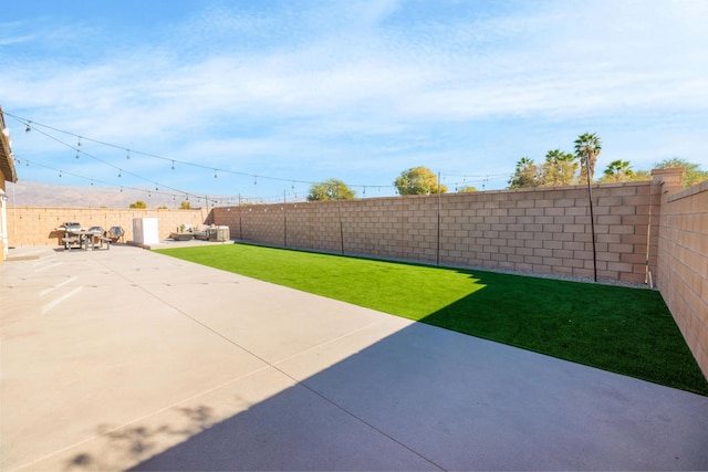 view of yard with a patio area