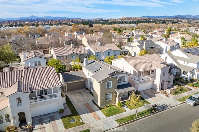 bird's eye view featuring a mountain view