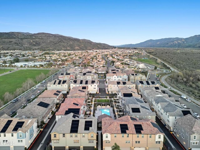 aerial view with a mountain view