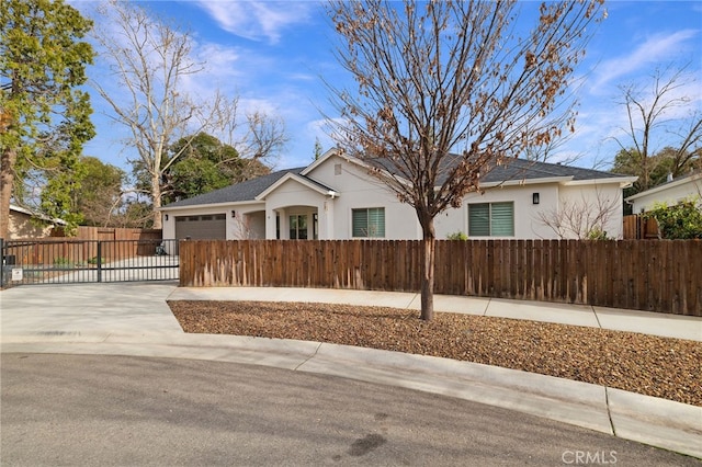 view of front of house with a garage