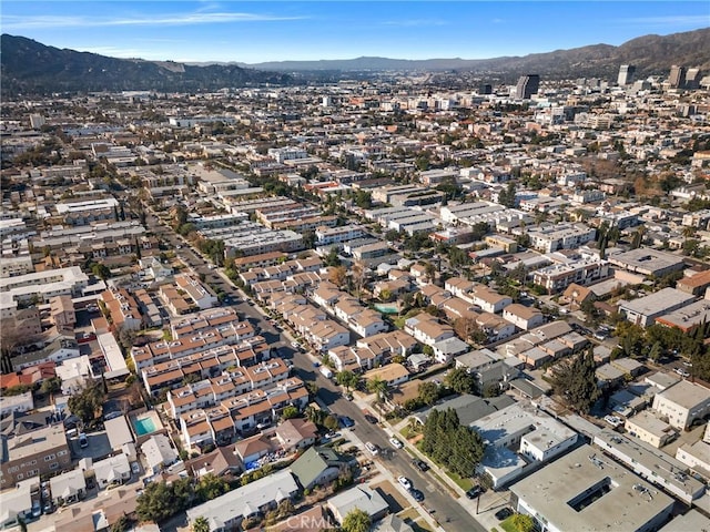 aerial view featuring a mountain view