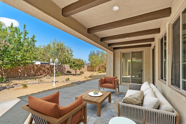 view of patio / terrace featuring an outdoor hangout area