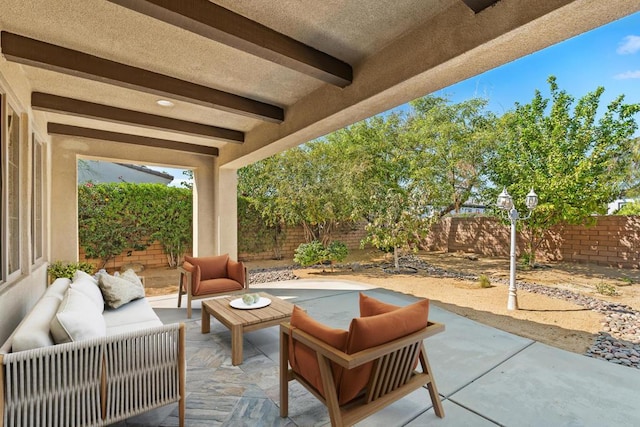 view of patio featuring outdoor lounge area