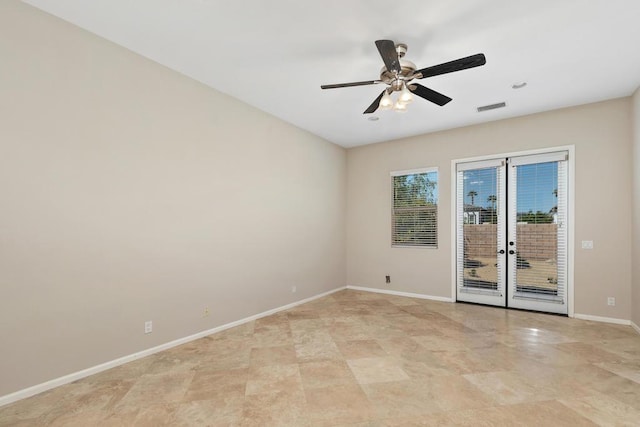 empty room featuring ceiling fan