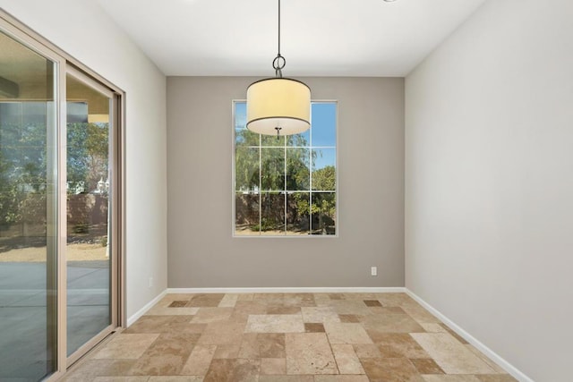 view of unfurnished dining area