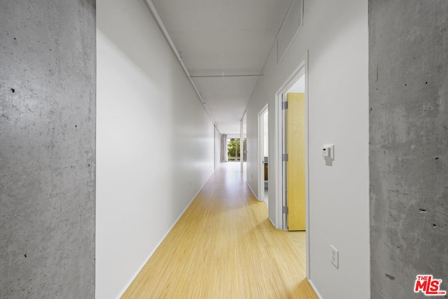 hall featuring light wood-type flooring