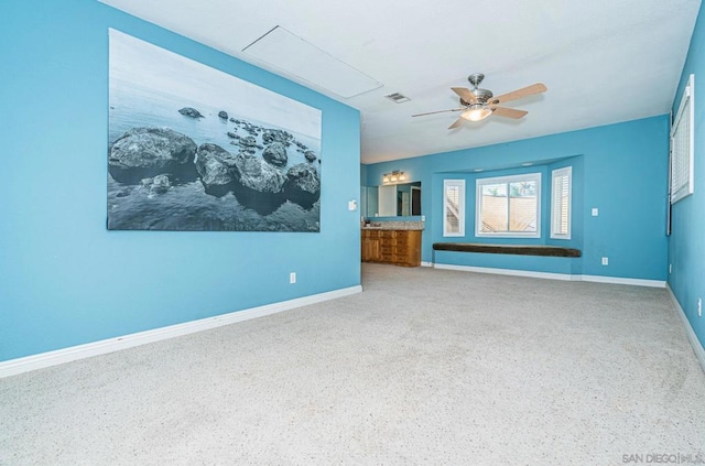 spare room featuring ceiling fan