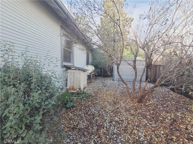 view of yard featuring central AC