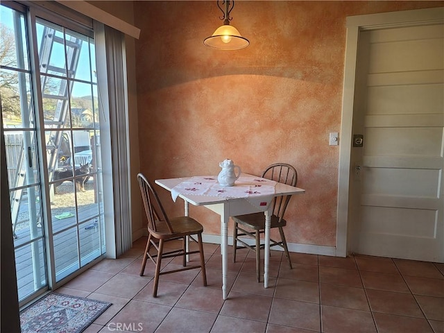 view of tiled dining room