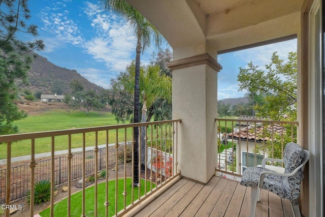 balcony with a mountain view