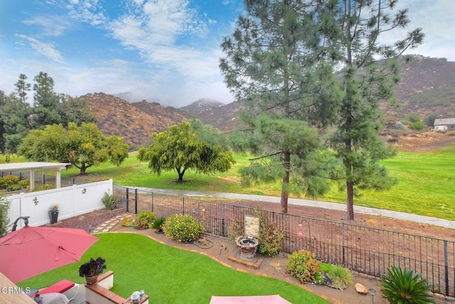 exterior space with a mountain view