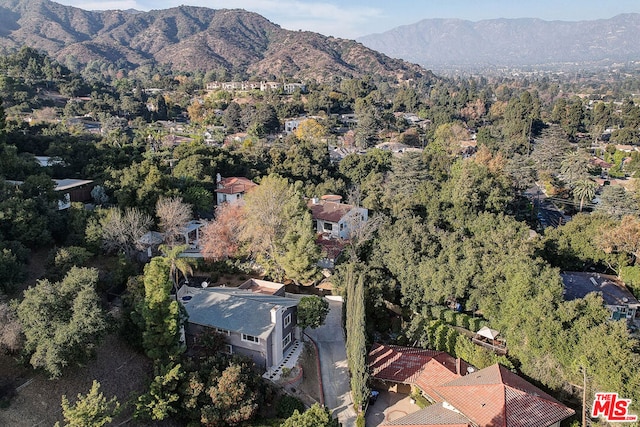 aerial view featuring a mountain view