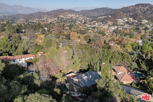 aerial view featuring a mountain view