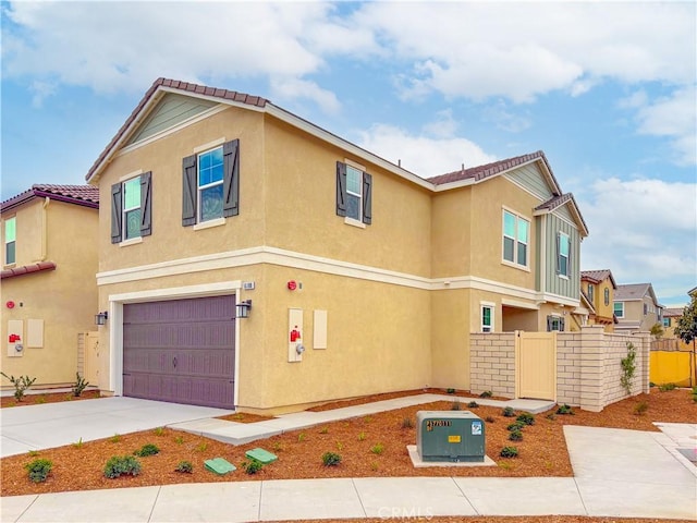 view of front of house with a garage