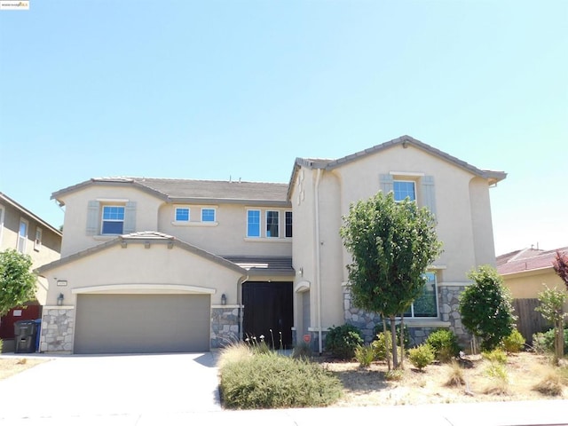 view of front of house with a garage