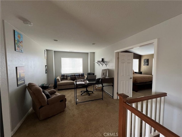 living room featuring carpet