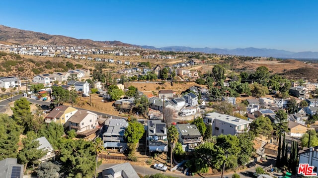 drone / aerial view with a mountain view