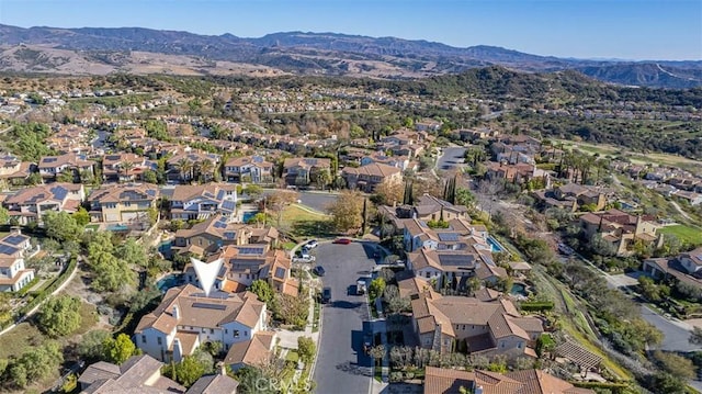 bird's eye view with a mountain view