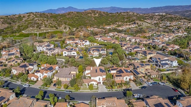 drone / aerial view with a mountain view