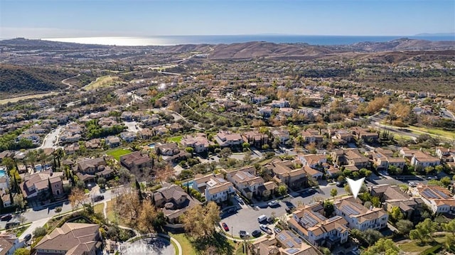 aerial view with a mountain view