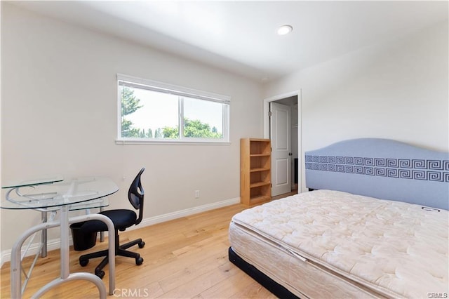 bedroom featuring light hardwood / wood-style flooring