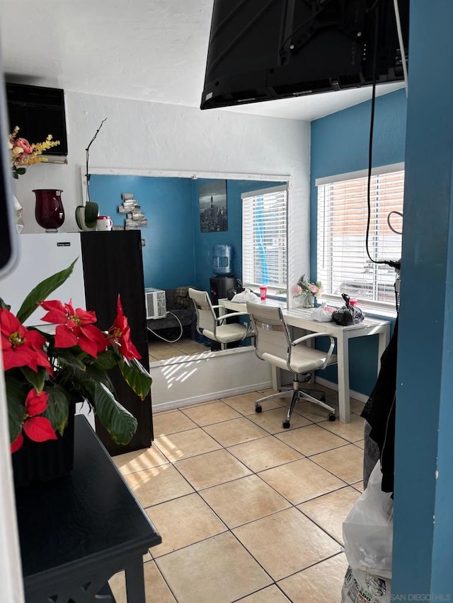 home office featuring tile patterned floors