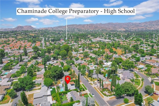 bird's eye view featuring a mountain view