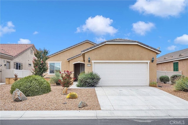 single story home featuring a garage