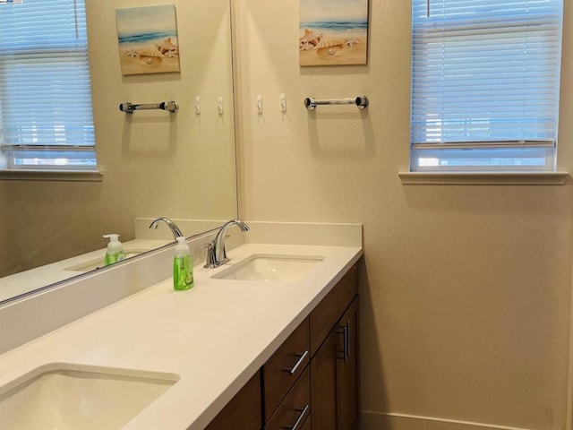 bathroom with vanity and a healthy amount of sunlight