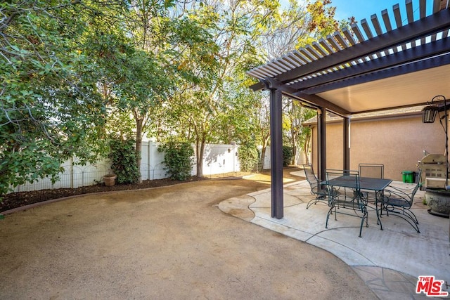 view of patio with a pergola