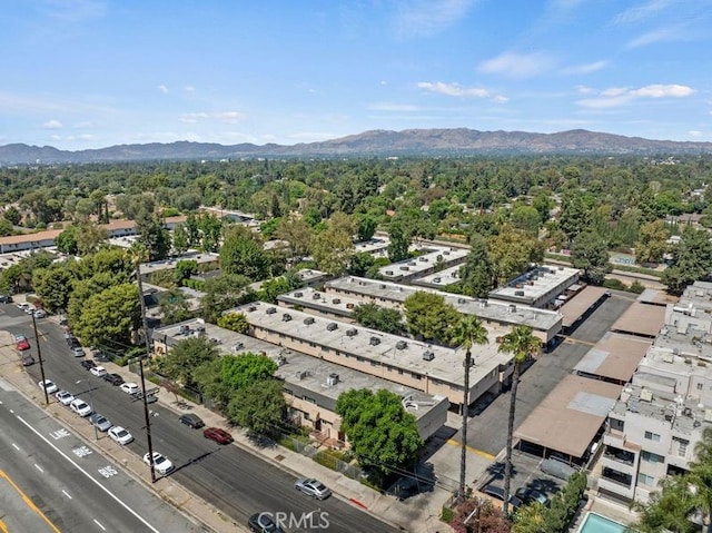 bird's eye view with a mountain view