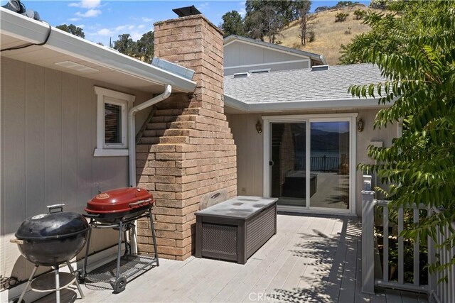 view of patio with a deck and area for grilling