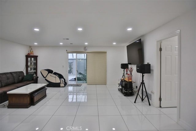 view of tiled living room