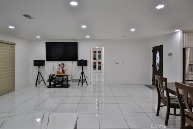 view of tiled living room