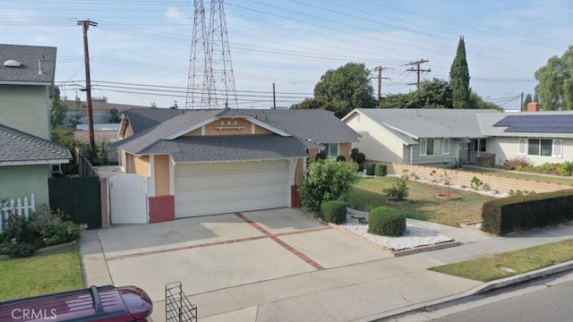 single story home featuring a garage