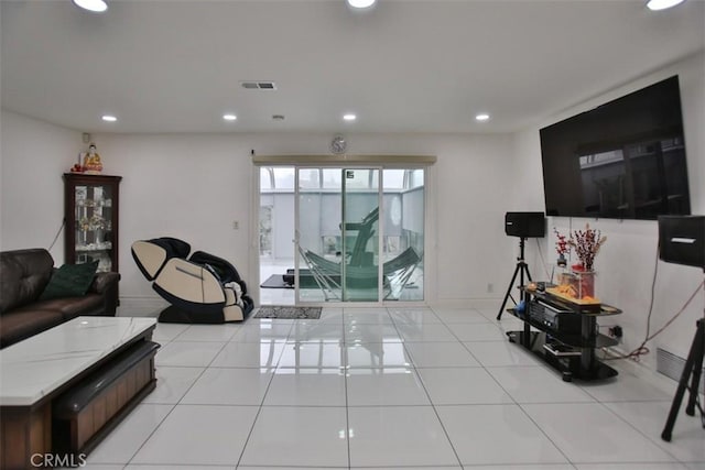 view of tiled living room