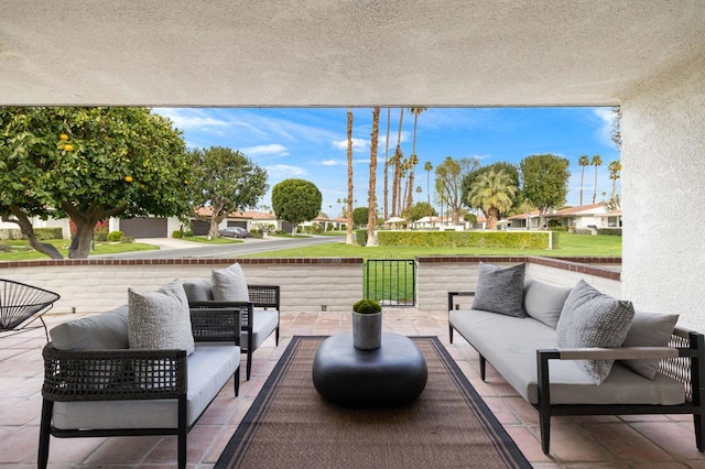 view of patio with an outdoor hangout area