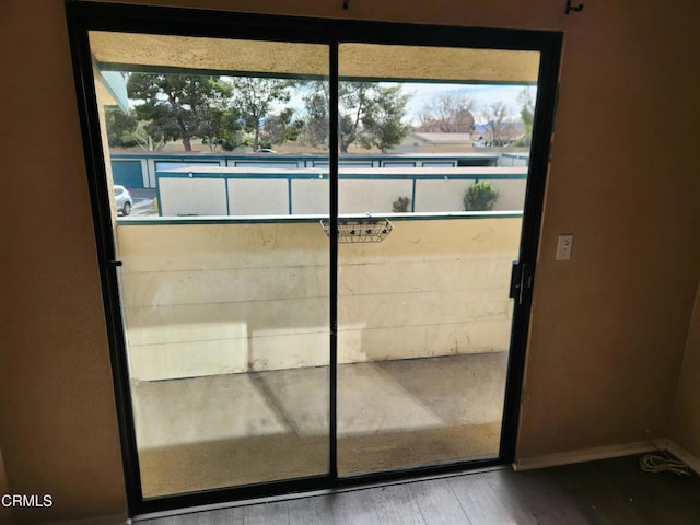 entryway featuring wood-type flooring